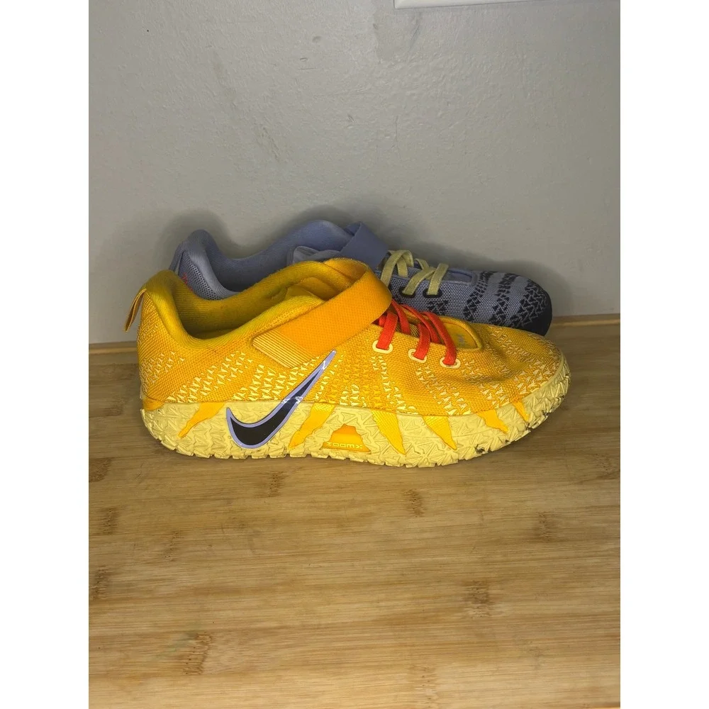 Nike Ja 1 Mismatched Yellow Purple Kids Basketball Shoes FB8977-400